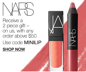 NARS – 2 gift with any order above $50