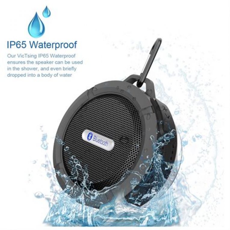 VicTsing Shower Speaker, Wireless Waterproof Speaker with 5W Drive, Suction Cup, Buit-in Mic, Hands-Free Speakerphone