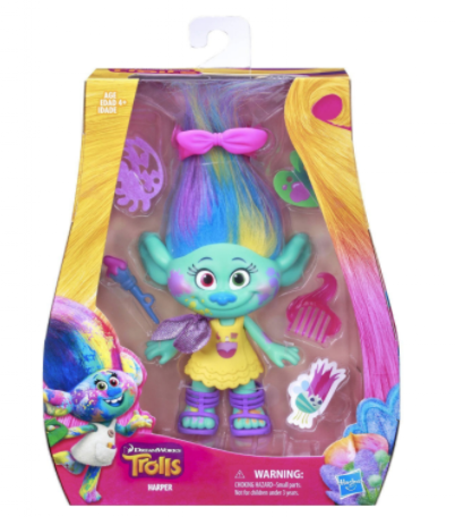 DreamWorks Trolls Harper 9" Figure Comes with a Comb, Removable Outfit and Fabulous Accessories