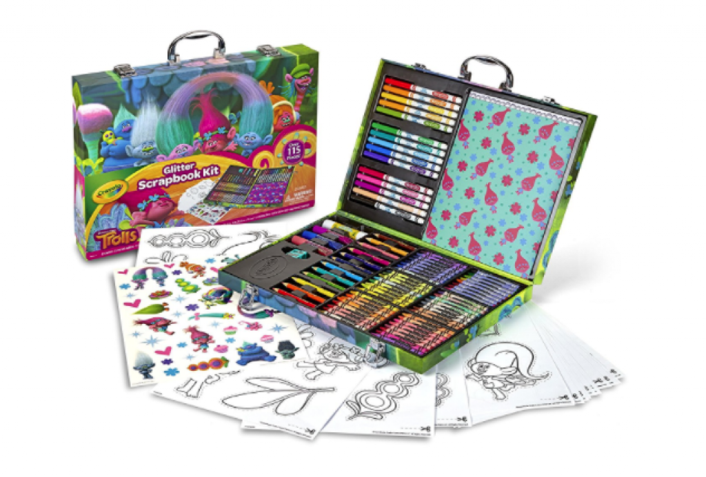 Crayola; Trolls Glitter Scrapbook Kit; Art Tools for Scrapbooking Activities; over 125 Pieces; Great Gift