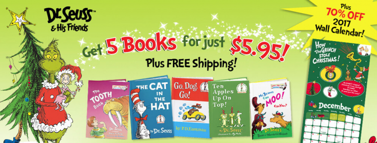 Dr. Seuss – 5 Books for $5.95 & Freebies