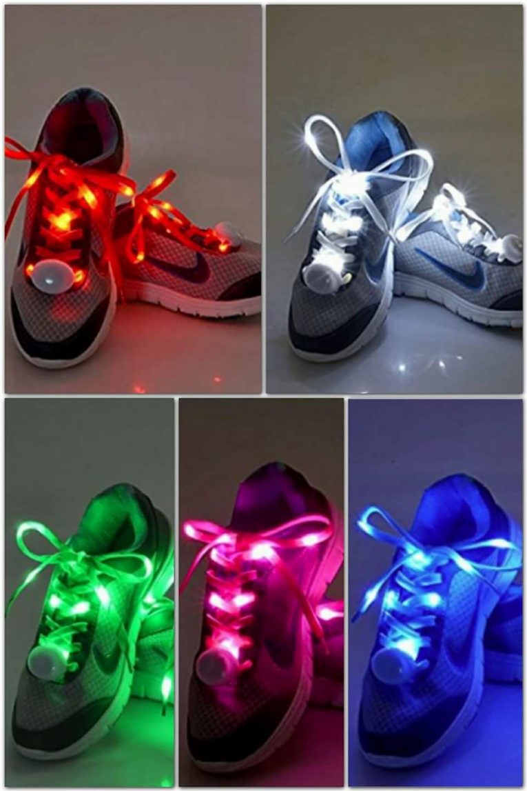 Flammi LED Nylon Shoelaces Light Up Shoe Laces with 3 Modes in 5 Colors Disco Flash Lighting the Night for Party Hip-hop Dancing Cycling Hiking Skating