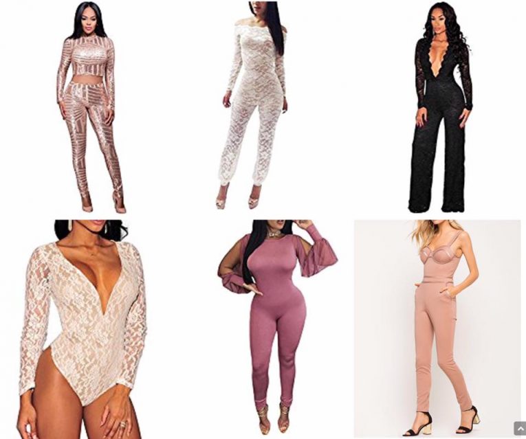 Fashion Jumpsuits & Bodysuits (Nude, Black, Rose, White, Red, Blue)