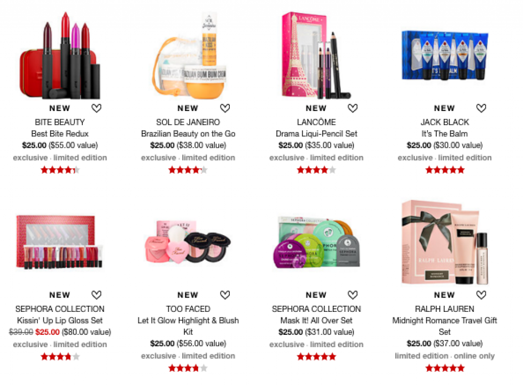 Sephora Christmas or Birthday Gifts $50 or Less