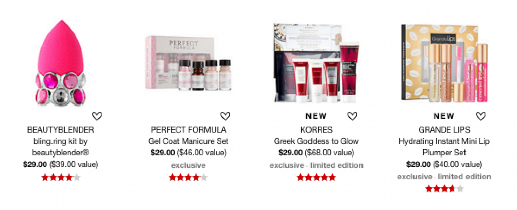 Sephora Christmas or Birthday Gifts $50 or Less