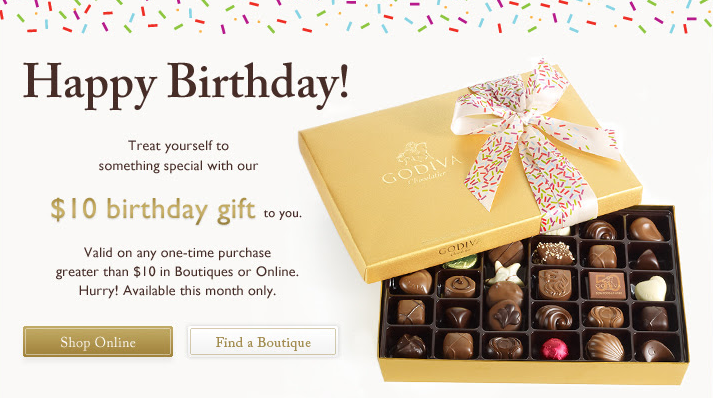 Godiva Free Birthday Gift – Regalo de Cumpleaños Gratis