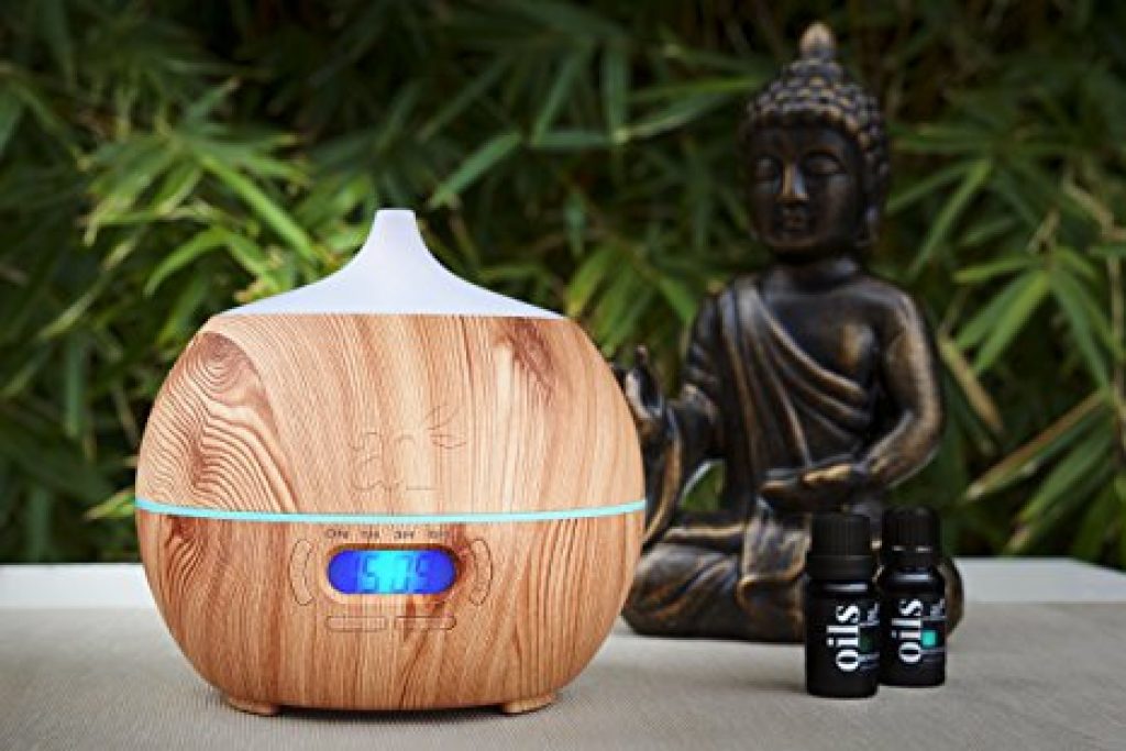 ArtNaturals Essential Oil Diffuser and Humidifier with Bluetooth Speaker Clock and Alarm - Electric Cool Mist Aromatherapy for.